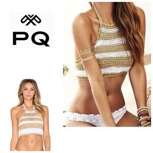 New. Pilyq crochet bikini top. D-cup. Retails $118